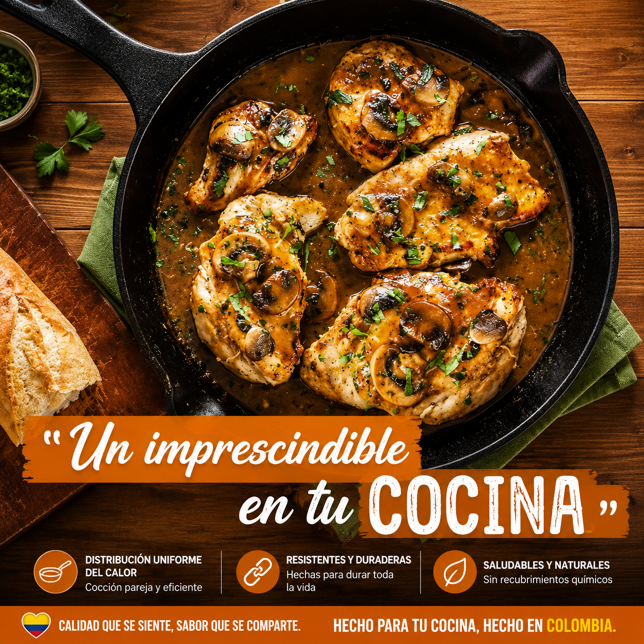 Set 3x Sartenes De Hierro Fundido ChefMaster