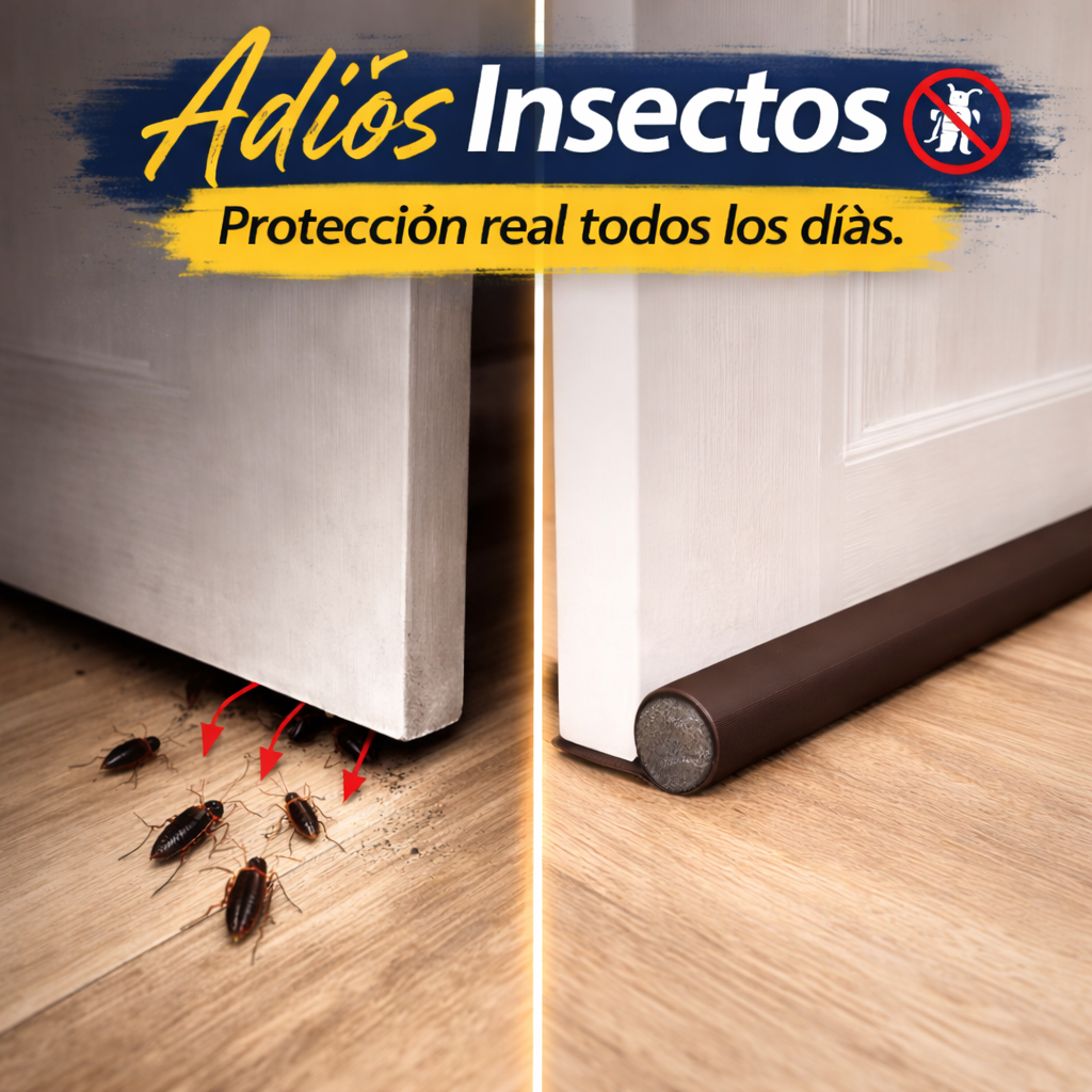 Protector de puerta contra insectos, polvo, frío y agua