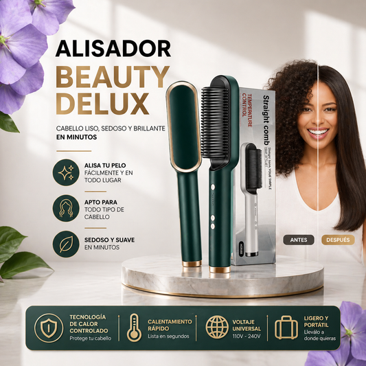 Cepillo Alisador 3 en 1 Premium | Cabello liso, brillante y perfecto