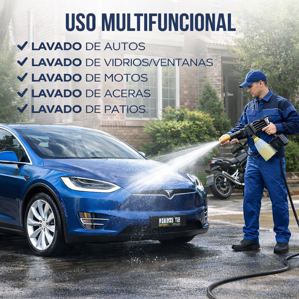HIDROLAVADORA PORTÁTIL A BATERÍA + ASPIRADORA DE MANO GRATIS