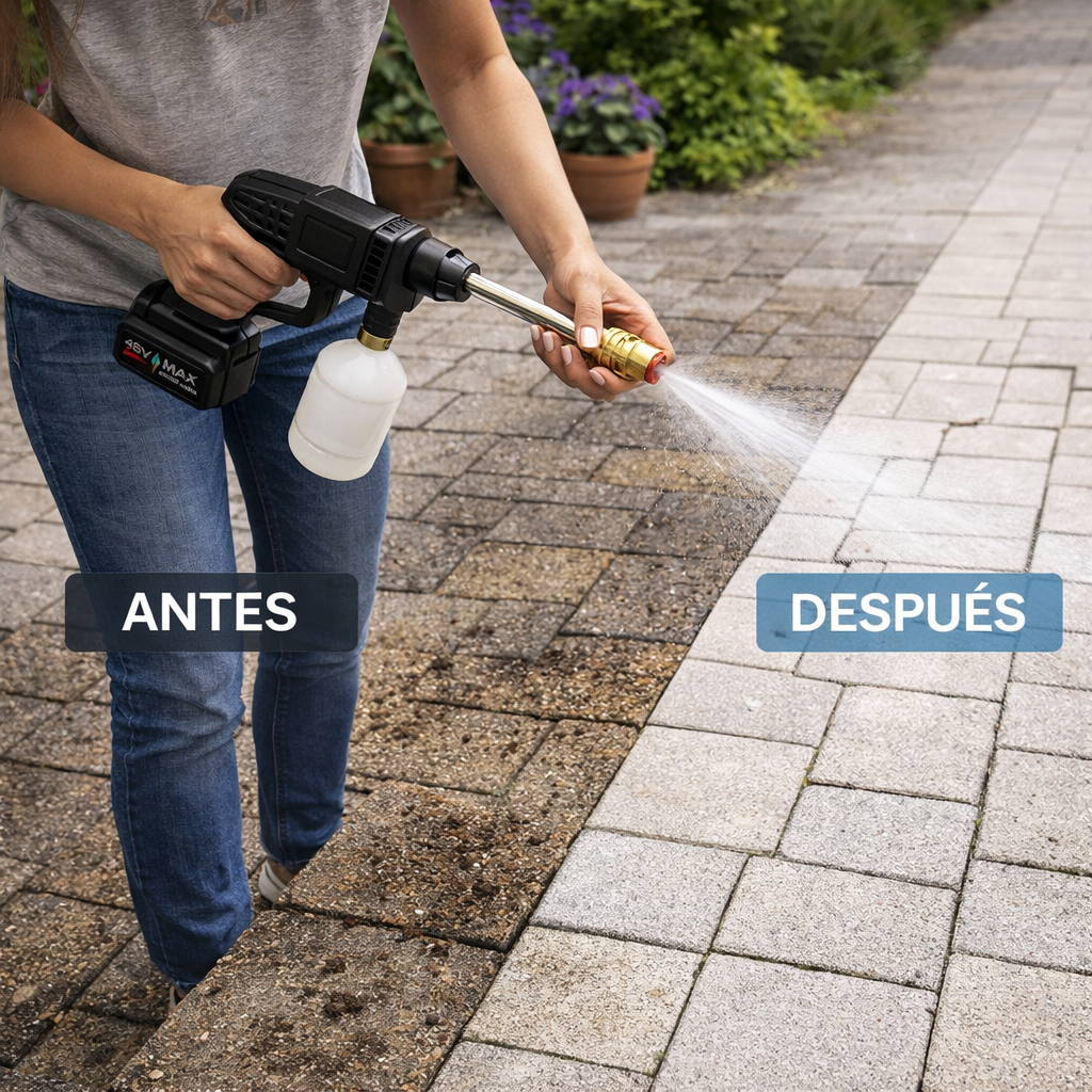 HIDROLAVADORA PORTÁTIL A BATERÍA + ASPIRADORA DE MANO GRATIS